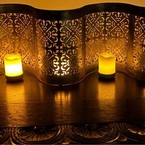 Vintage Large Candle Screen.  Holds 5 Candles. 26” Long By 8” Tall By 3.25” Deep